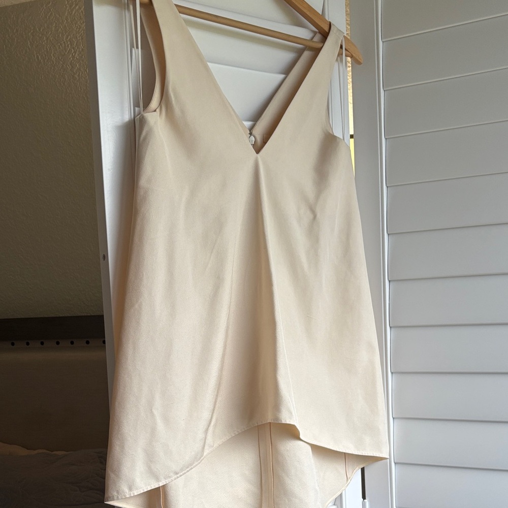 Celine Silk Cream Sleeveless Tunic